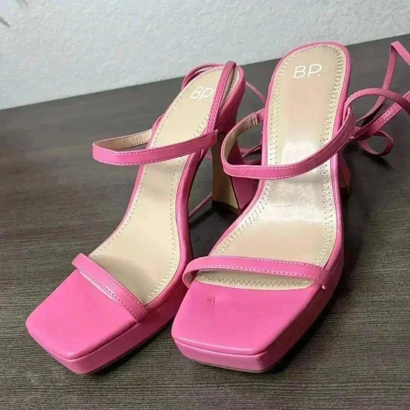 BP Netta Pink Lace Up Heel Size 9.5 (damaged) - Picture 11 of 15